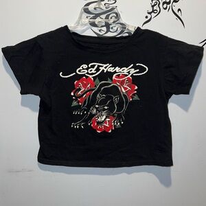 Ed Hardy Panther and Rose Baby Tee